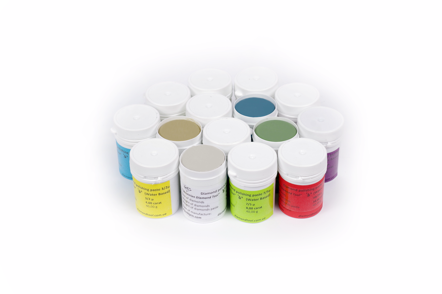 Water-based diamond paste. Set of 15pcs